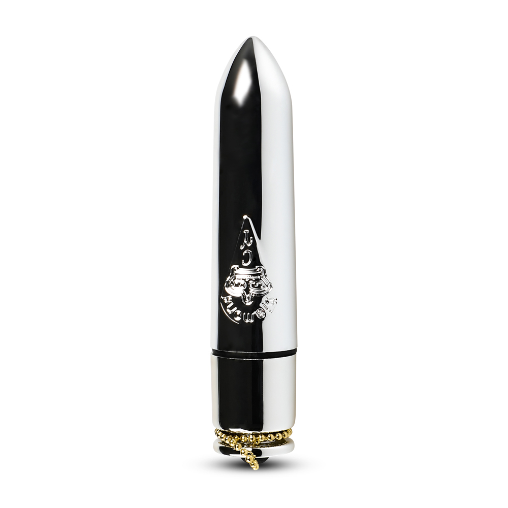 Ammunition Bullet Vibrator with Chain (Silver)