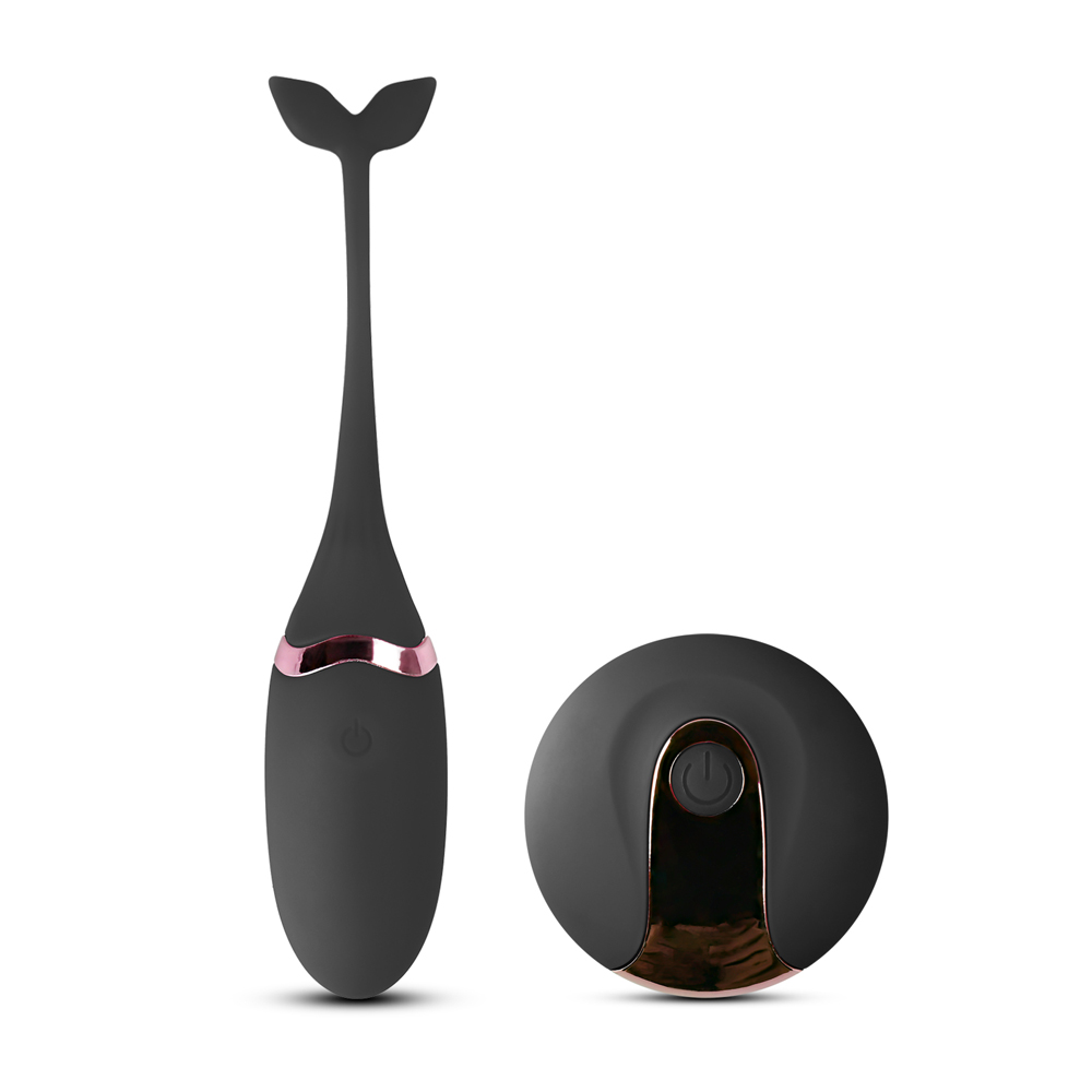 Black Color 10 Speeds Rechargeable Silicone Remote Control Vibrating Egg