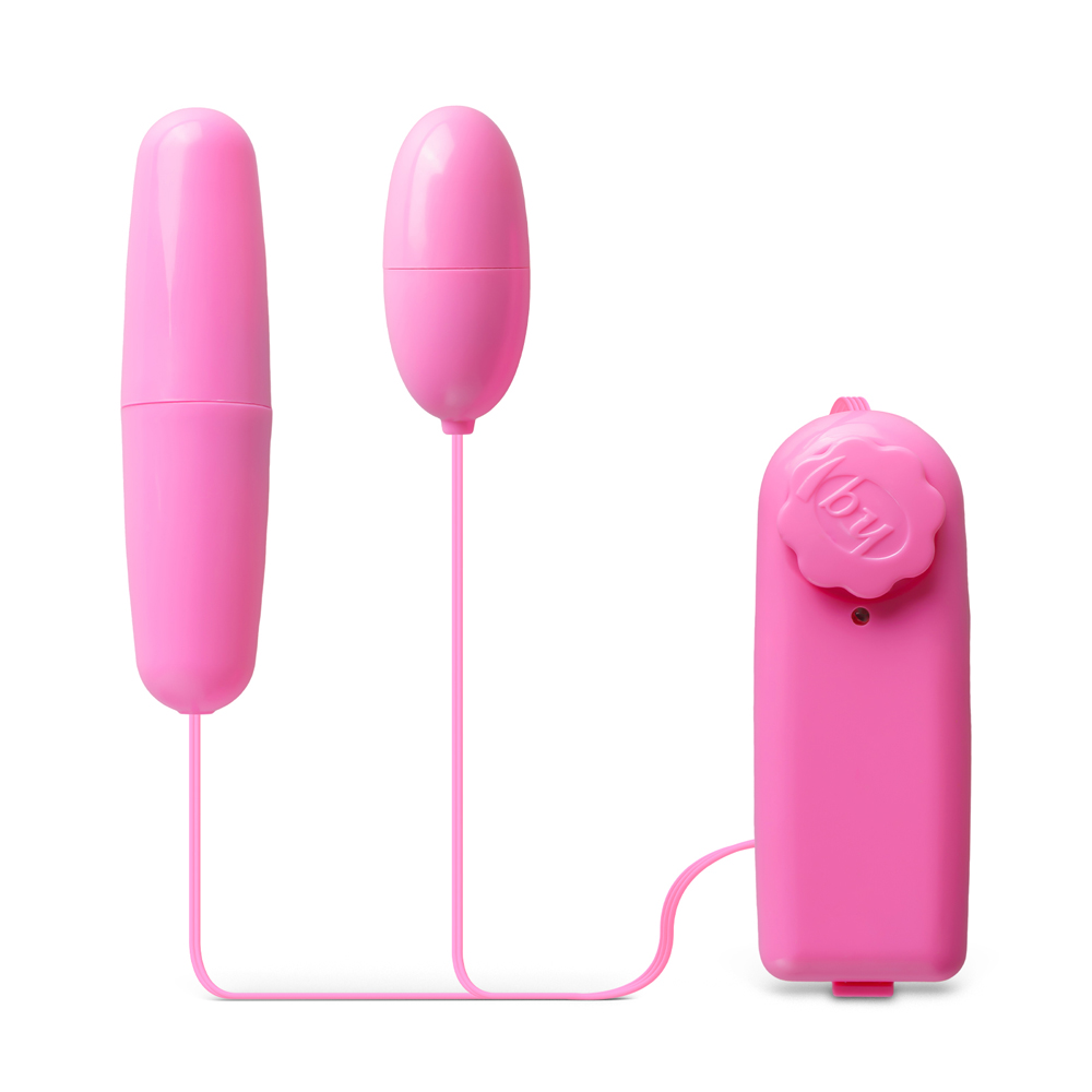 Pink Battery-Operated Classic Multi-Speed Dual Vibrating Eggs (Foil Bag)