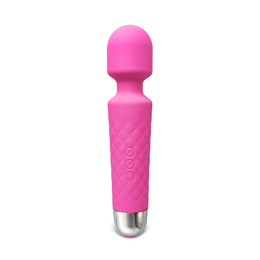 Pink Color 20-Speed Strong Vibrating Rechargeable Wand Massager (USB Recharging)