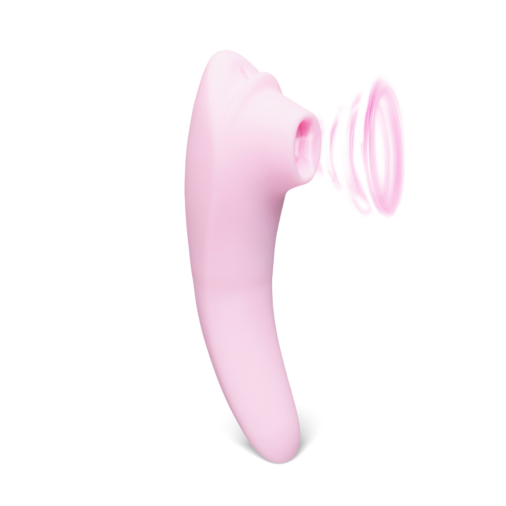 Pink Sucking Massager with 12-Speed, Medical Grade Silicone, Waterproof, Plug-In Rechargeable