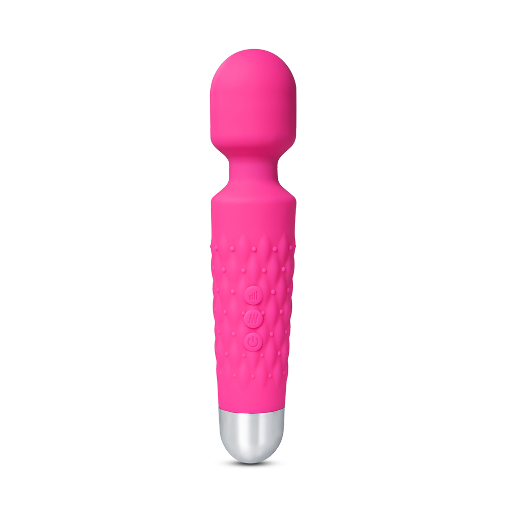 Popular Pink Color 9 Speeds Rechargeable Silicone Wand Massager