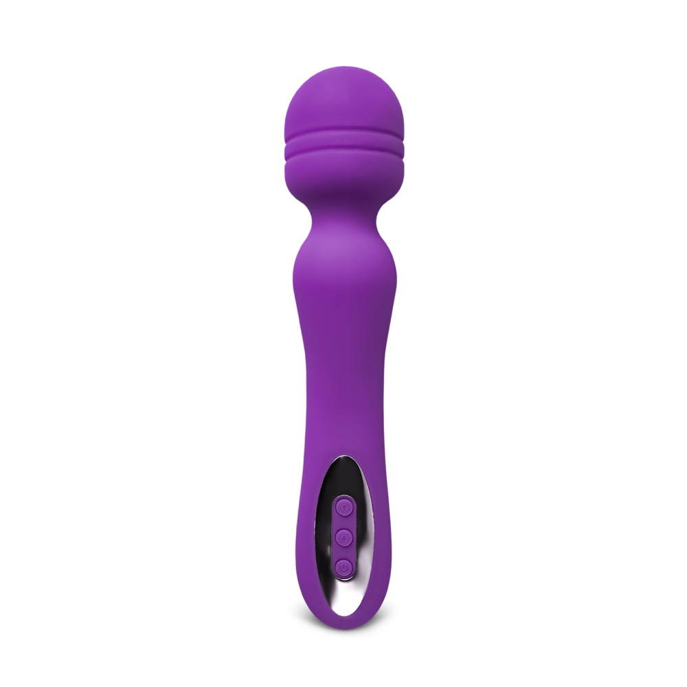 Purple Color 12-Speed Silicone Rechargeable Wand Massager (USB Recharging)