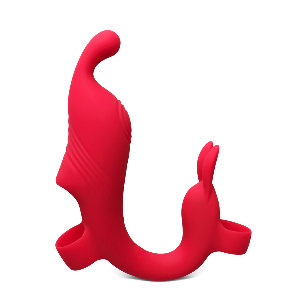 Red 10-Speed Finger Vibrator with USB Magnetic Charging